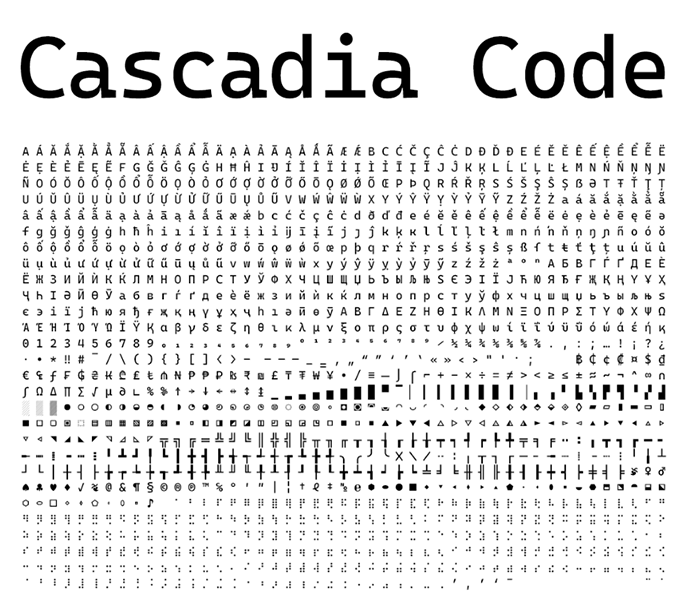 Cascadia Code 字体